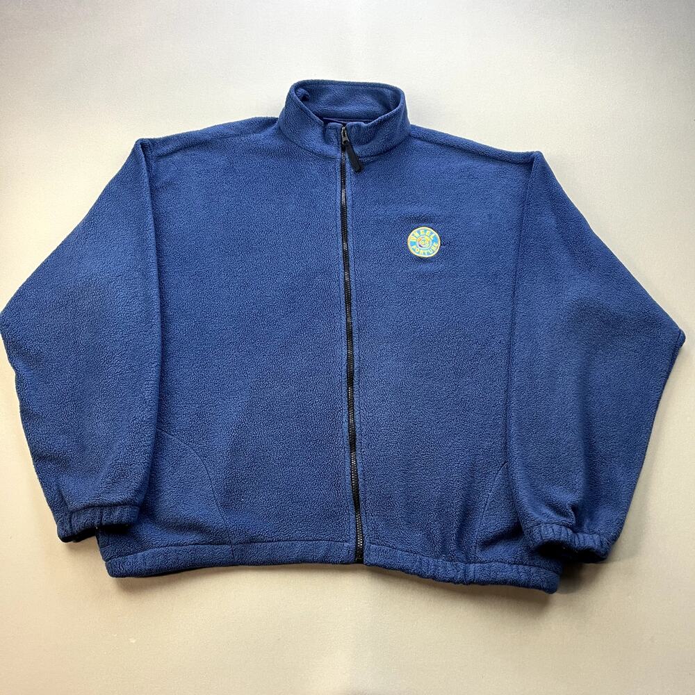 Vintage Wheel Of Fortune Jacket Adult XL Navy Blue Fleece Full Zip Game Show 90s